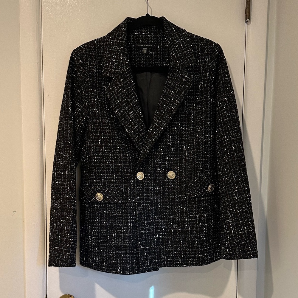 Saks Fifth Avenue Tweed Blazer Jacket